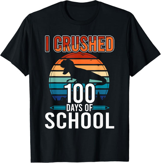 100 Days Of School Dinosaur Boys Kids 100th Day Kindergarten T-Shirt