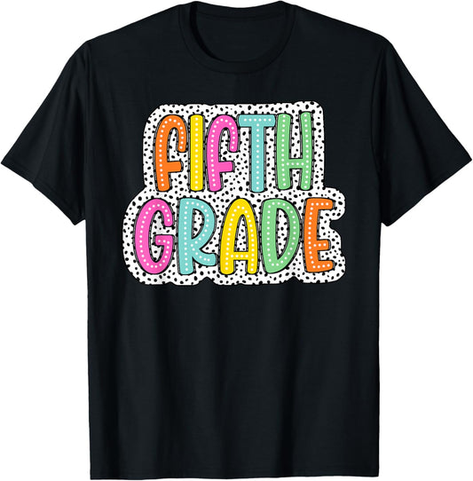 5th Grade Back To School Dalmatian Dots Teacher Student T-Shirt
