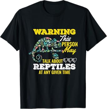 UAB KIDKIS Funny Reptile Lover T-Shirt - Unisex-Adults/Kids, Black, Short Sleeve, Small