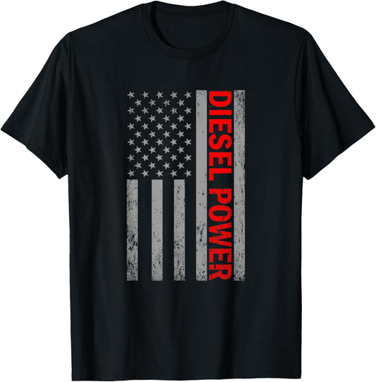 Diesel Power USA Flag Truck Turbo Brothers Mechanic T-Shirt