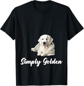 White English Cream Golden Retriever "Simply Golden" T-Shirt