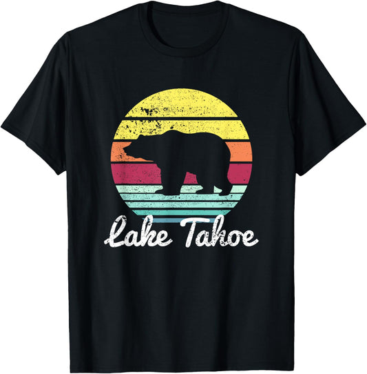 Vintage Retro Lake Tahoe California USA Bear T Shirt T-Shirt