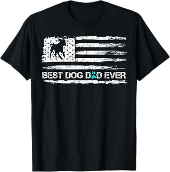 Vintage Best Dog Dad Ever USA Flag, Puppy Daddy T-Shirt