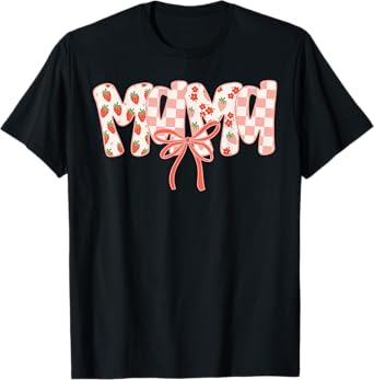 Mama Strawberry Coquette Bow Hawaii Summer Vacation Beach T-Shirt