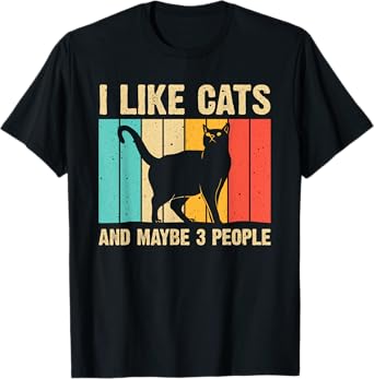 Funny Cat Design Cat Lover For Men Women Animal Introvert T-Shirt