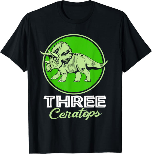 Triceratops Three Third 3 Birthday T-Shirt