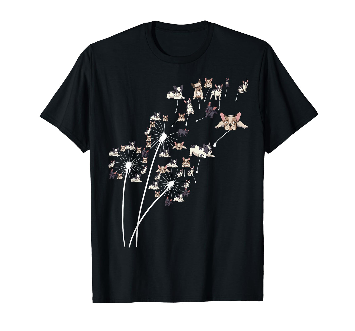 Dandelion French Bulldo Flower Frenchie Tree T-Shirt