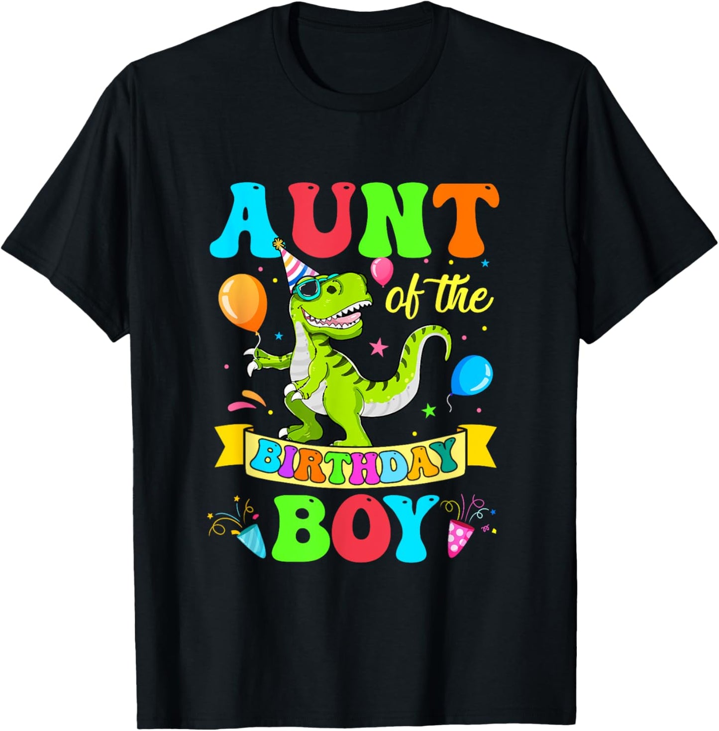 Love Family Matching Aunt Of The Birthday Boy T-Rex Dinosaur Birthday Party T-Shirt