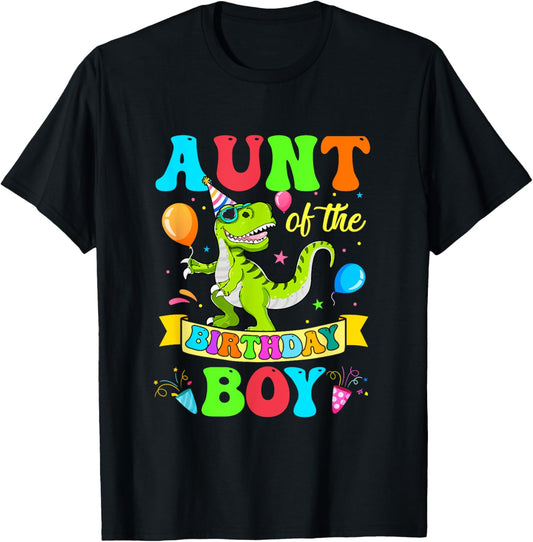 Love Family Matching Aunt Of The Birthday Boy T-Rex Dinosaur Birthday Party T-Shirt