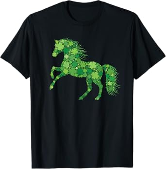 Funny Shamrock Horse Irish Leaf Horses St. Patrick's Day T-Shirt