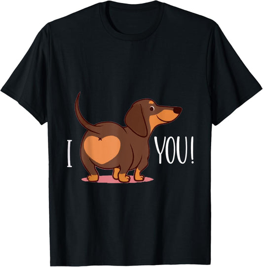 Cute Puppy Dog Lovers I Love Dachshunds Heart T-Shirt