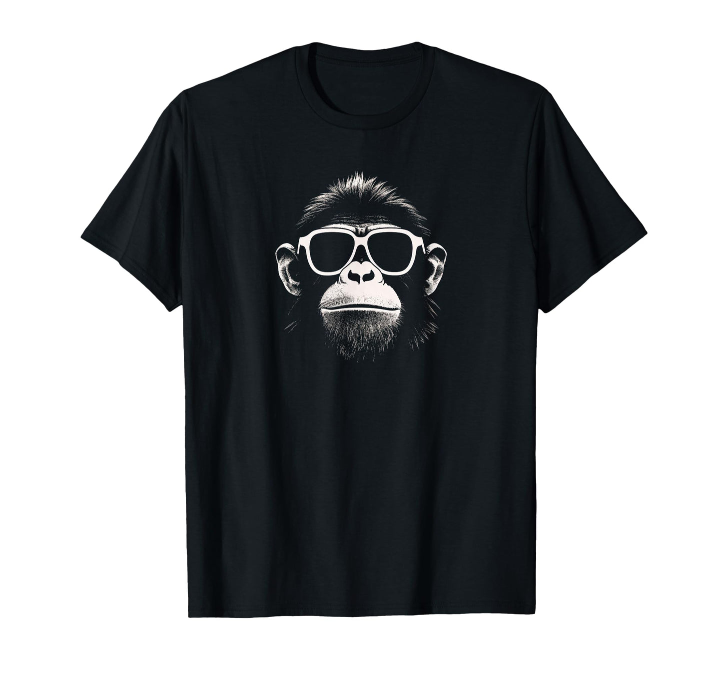 Cool Monkey With White Sunglasses Stencil Grunge Art Ape T-Shirt