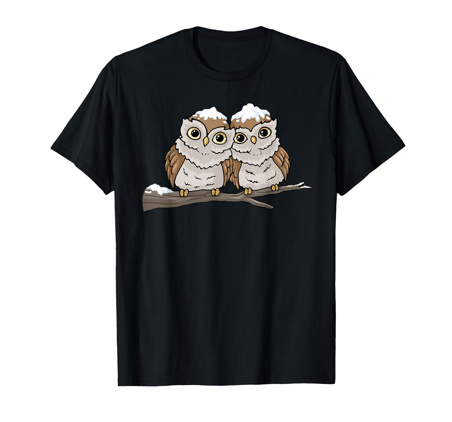 Christmas Owl Tshirt Snow Bird Watching Gift Shirt Cute Owls T-Shirt