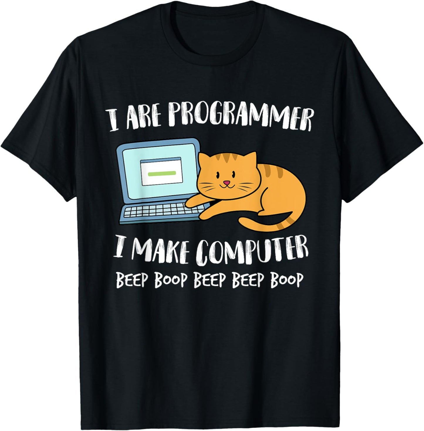 Funny I Are Programmer Programming Coding Nerd Cat Kitten T-Shirt