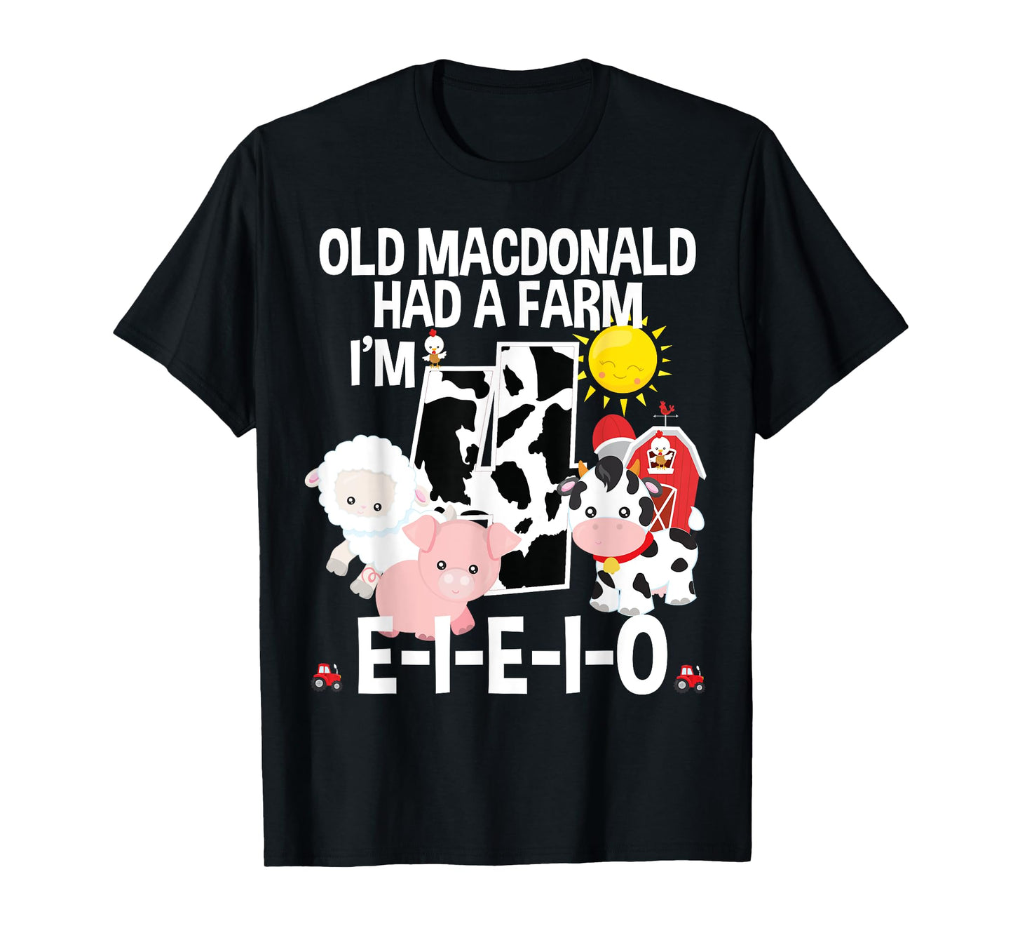 Toddler Kids Old MacDonald 4th Birthday Party Nursery Song T-Shirt