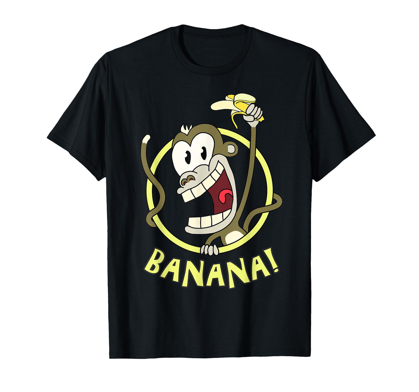 Happy Cartoon Banana Monkey.Cool, Funny and Cute. T-Shirt