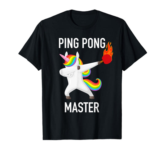 Ping Pong Master Dabbing Unicorn Funny Pingpong Player Gift T-Shirt