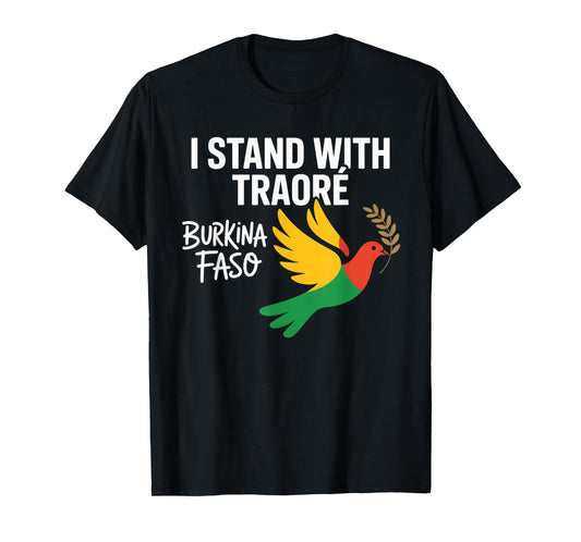 I Stand With Burkina Faso-Ibrahim Traoré Retro Bird T-Shirt