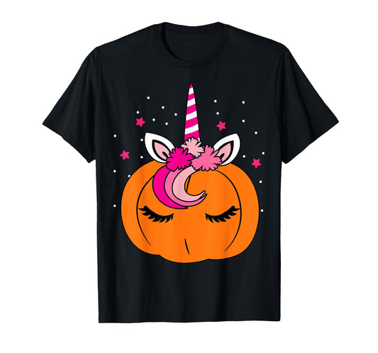 Cute Pumpkin Unicorn Face Costume Easy Halloween Gifts T-Shirt