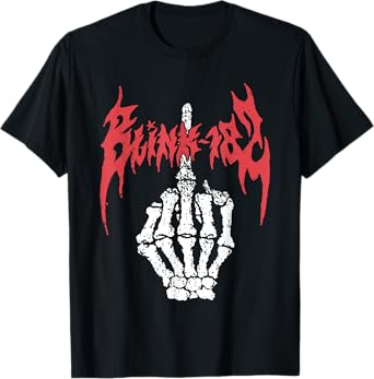 Official Blink-182 Skeleton Finger T-Shirt