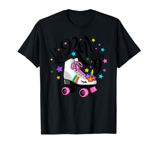 Lets roll into 9 Birthday. Unicorn, Roller skate T-Shirt