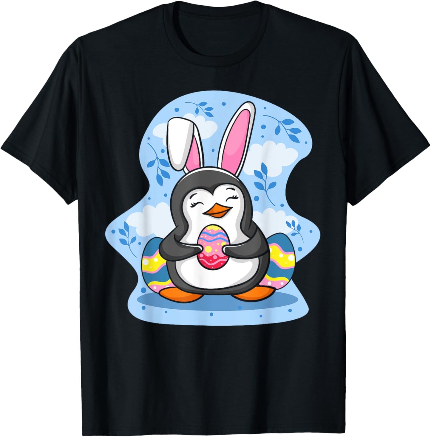 Easter Penguin Holding Egg Cute Bunny Ears Penguin Lover T-Shirt