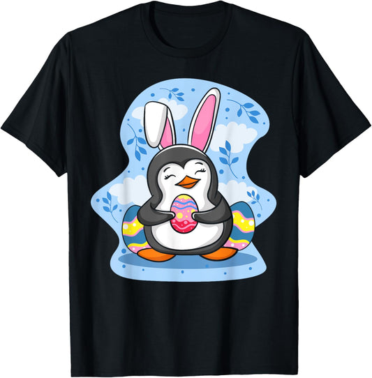 Easter Penguin Holding Egg Cute Bunny Ears Penguin Lover T-Shirt