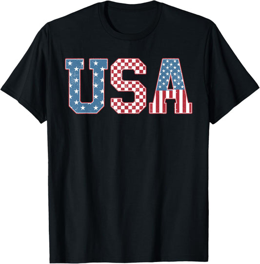 Patriotic American Flag 4th of July Women Men Merica USA T-Shirt