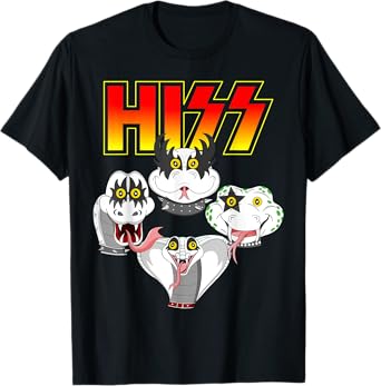 Hiss Cute Funny Snake Lover Rock And Roll Band Gift T-Shirt