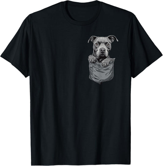 Pitbull in Pocket Cute Dog Lover Owner T-Shirt