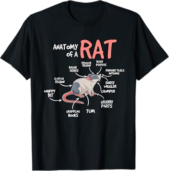 Kids Rat Gift Rat Stuff Anatomy Of A Rat T-Shirt