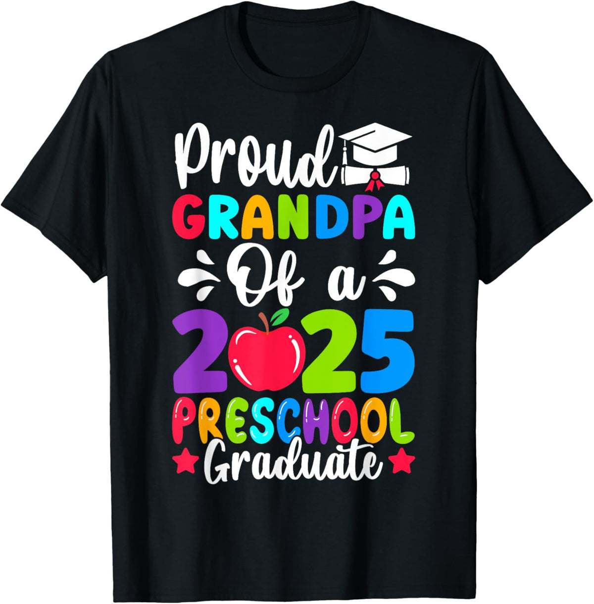 Proud Grandpa Class of 2025 Preschool Graduate Graduation T-Shirt