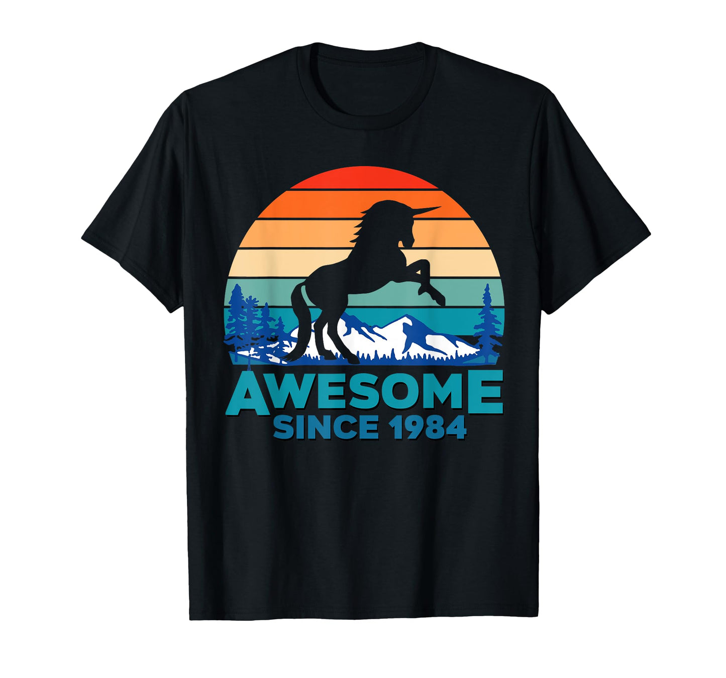 Unicorn Awesome Since 1984 Shirt 37th Birthday 37 Years Old T-Shirt