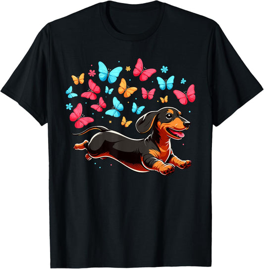 Dachshund With Butterflies T-Shirt
