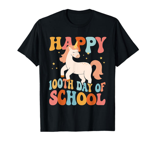 Happy 100th Day Of School Unicorn Teachers Kids Students T-Shirt