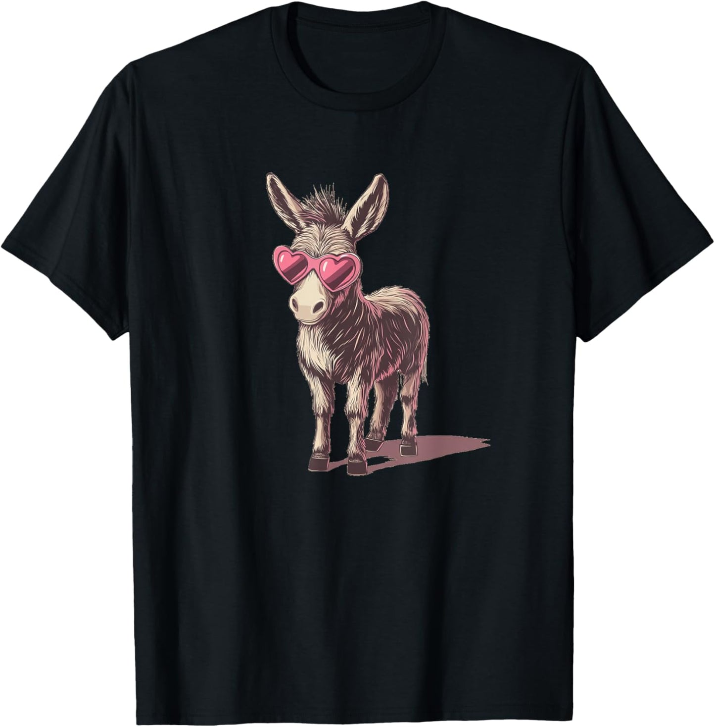Funny Heart Sunglasses and Lovely Donkey Costume T-Shirt