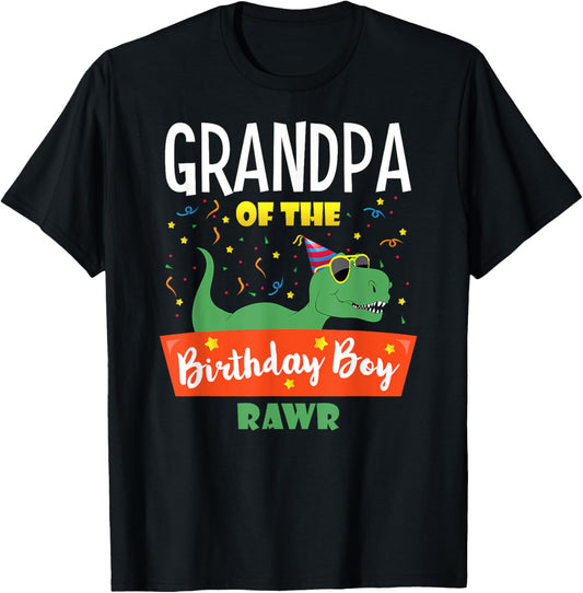 Grandpa of the Birthday Boy Dinosaur Grandson Grandfather T-Shirt