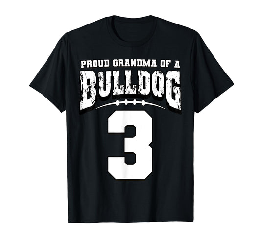 Proud Bulldog Football Grandma Of Player 3 T-Shirt