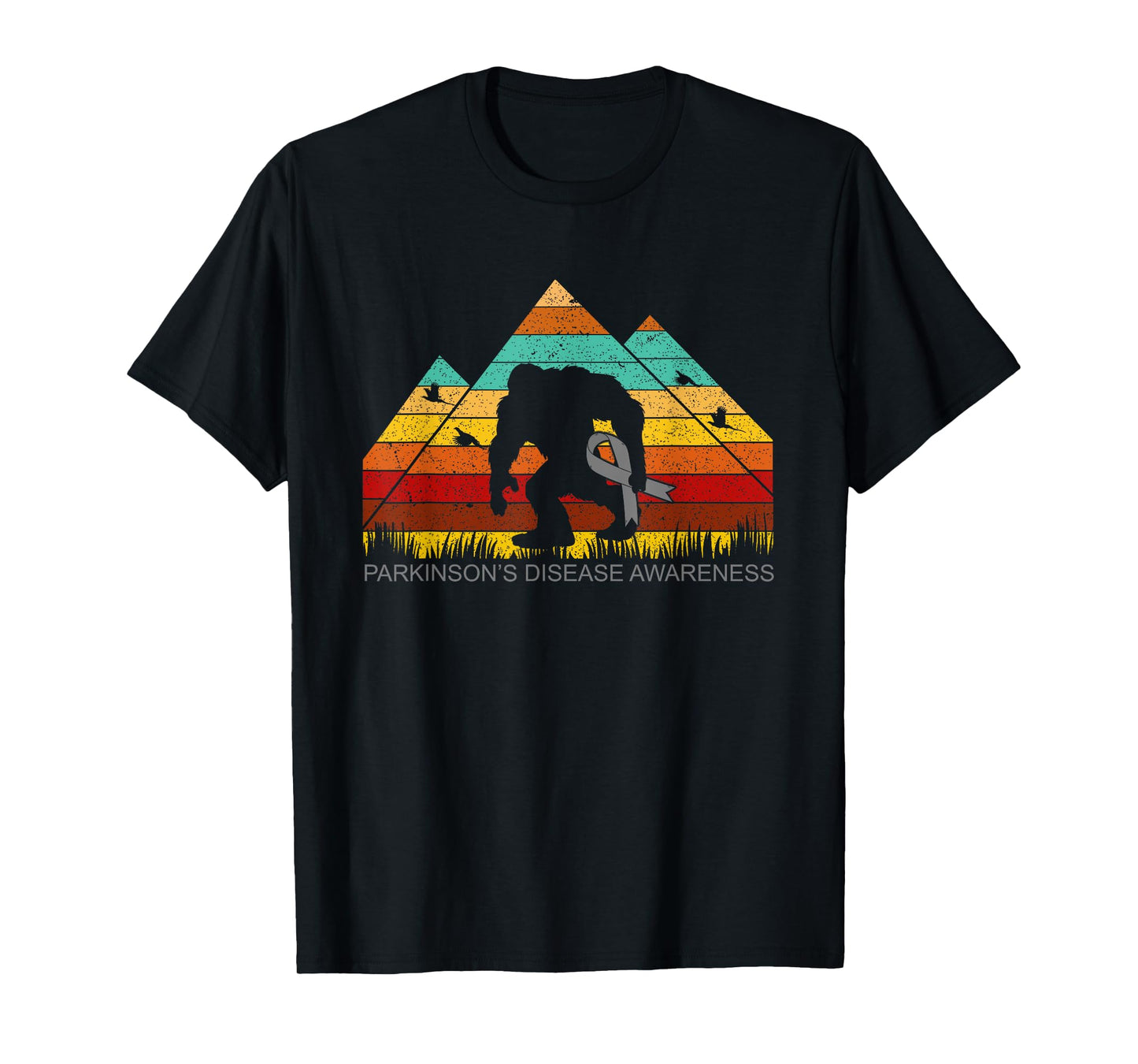 Bigfoot bring PARKINSON'S DISEASE ribbon funny t-shirt