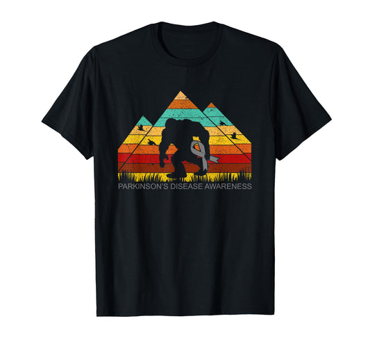 Bigfoot bring PARKINSON'S DISEASE ribbon funny t-shirt