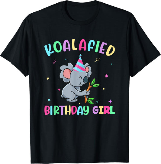 Cute Koalafied Birthday Girls shirt, Koala Bear Lover Kids T-Shirt