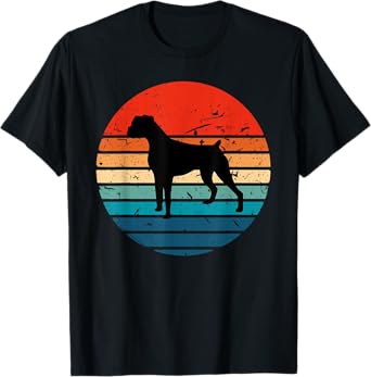Boxer Dog Retro Vintage 70s 80s Silhouette Breed Gift T-Shirt