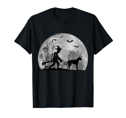 Bigfoot Walking Great Dane Dog Sasquatch Halloween T-Shirt