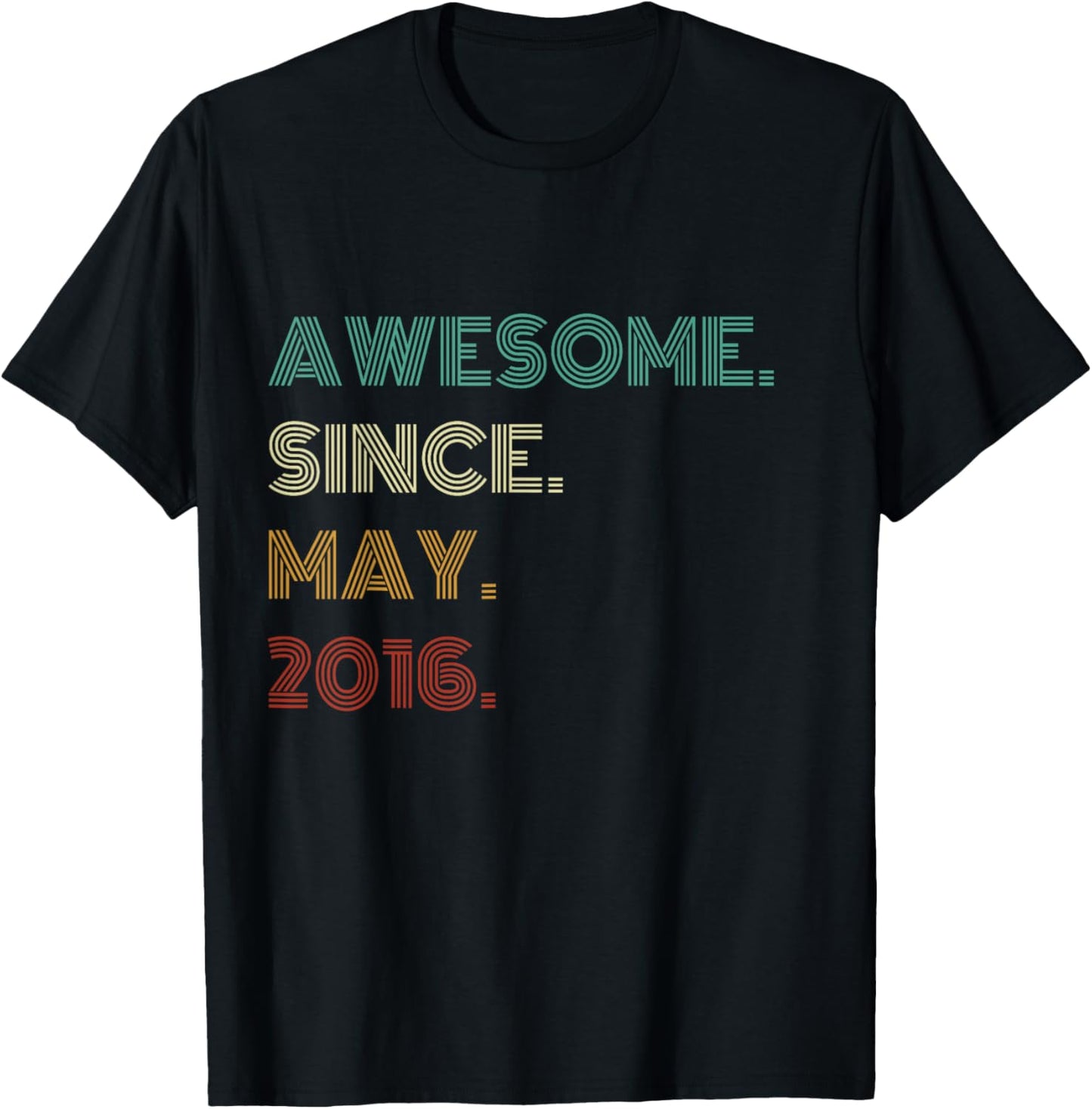 9 Years Old Awesome Since May 2016 9th Birthday T-Shirt