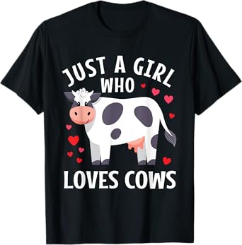 Cute Just A Girl Who Loves Cows Lover Toddler Womens T-Shirt
