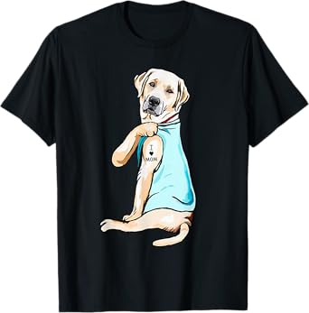 I Love Mom Funny Labrador Tattooed T-Shirt