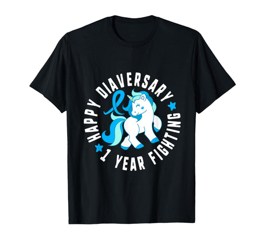 Happy Diaversary 1 Year Fighting Diabetes T1 Awareness Cute T-Shirt