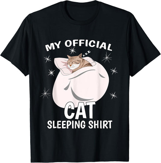 My Official Sleeping Shirt PJ Pajama Top Kitten Cat T-Shirt