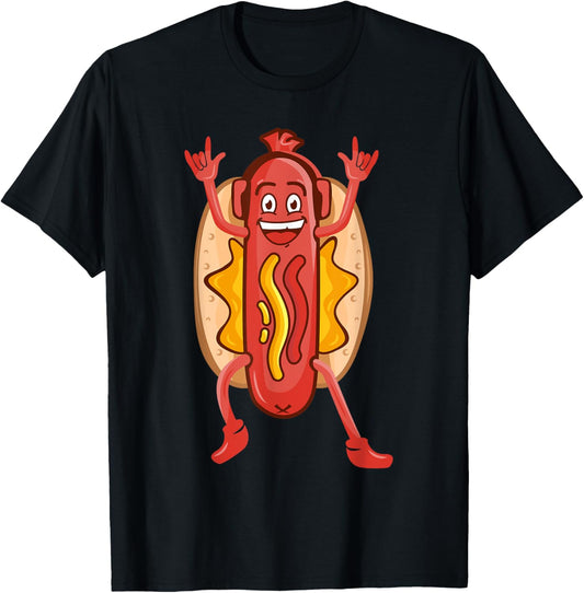 Funny Hot Dog Design For Kids Boys Girls Hotdog Gag Hot Dog T-Shirt