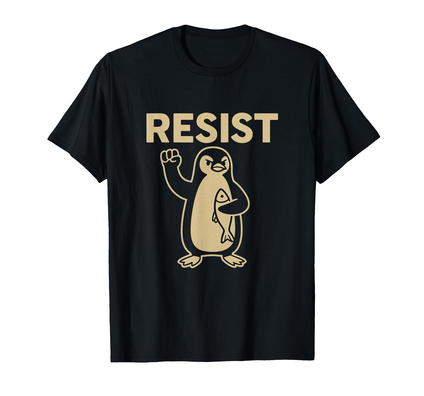 Funny Vintage Resist Penguin Activism Graphic Design T-Shirt
